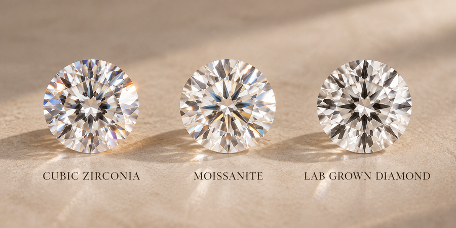 Moissanite vs Cubic Zirconia vs Lab Diamond: Which Stone Is in a Mirroring?
