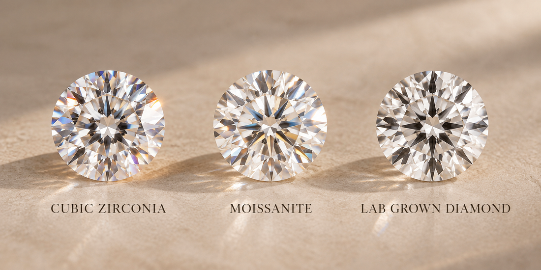 Moissanite vs Cubic Zirconia vs Lab Diamond: Which Stone Is in a Mirroring?